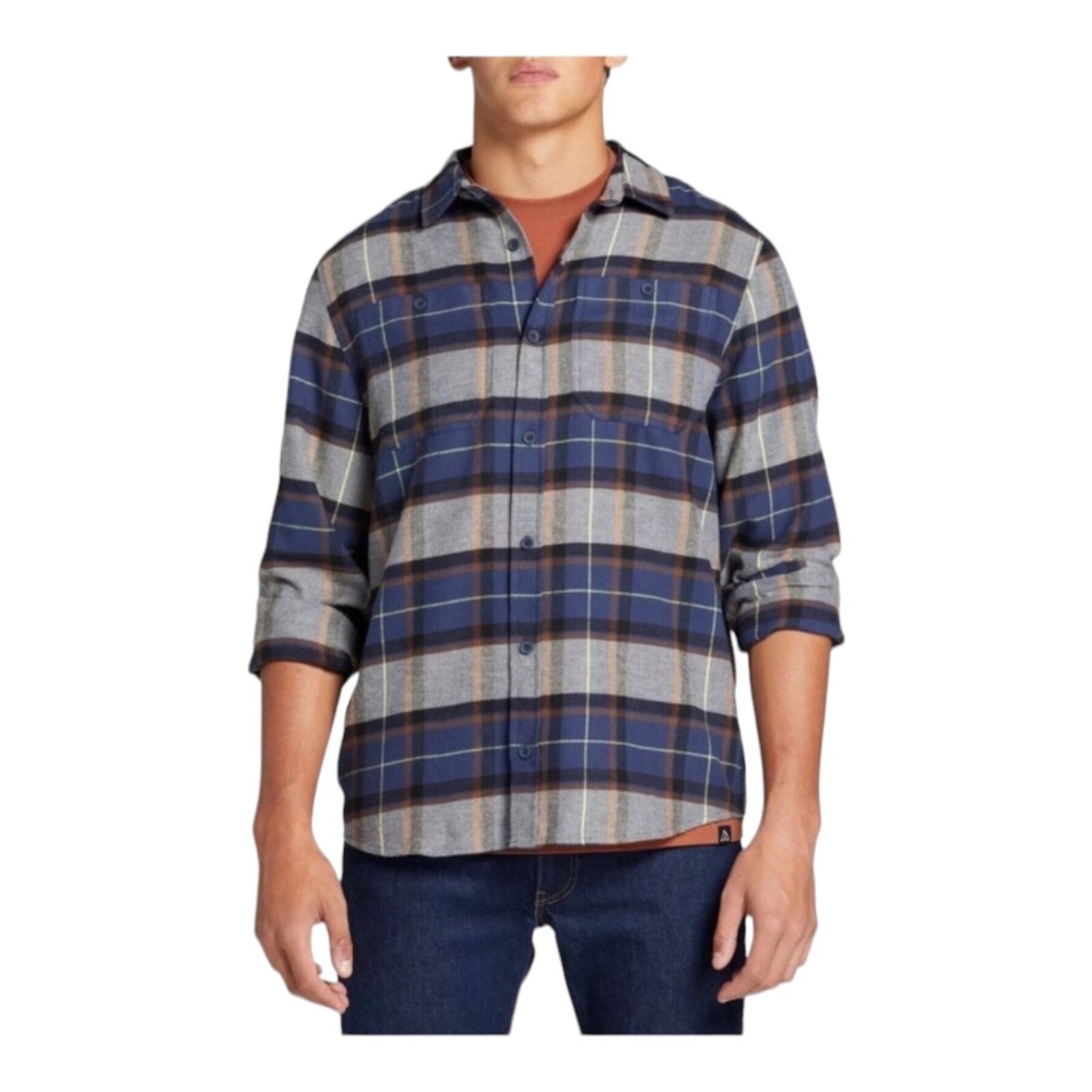 Alpine Design Men's Large Mount Evans Plaid Navy Flannel Long Sleeve Shirt $35